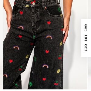 Dressed in LALA embroidered jeans NWT
